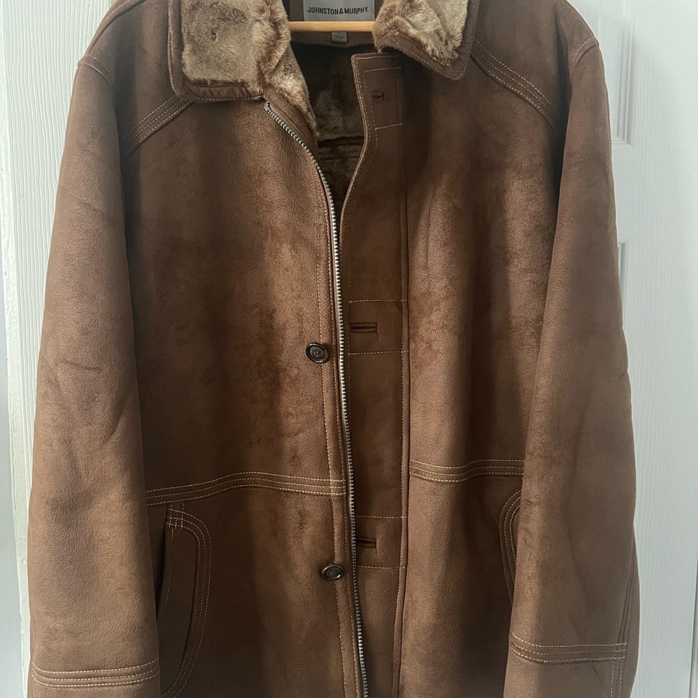 Johnston & Murphy Tan Suede Men's Coat Size Large New & Unused
